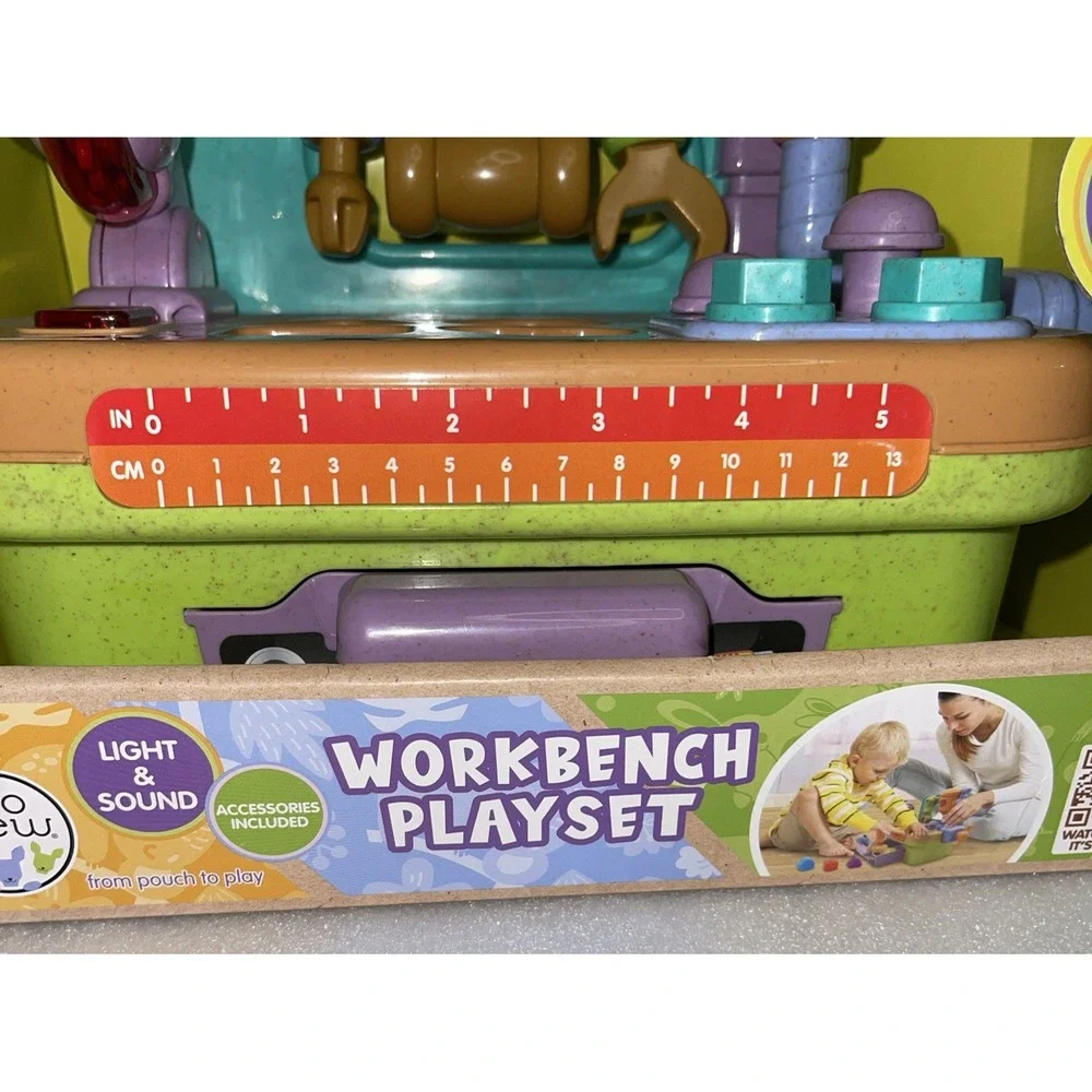 Roo Crew Light & Sound Workbench Playset Eco Wood 2.0 Raw Materials Combined NEW